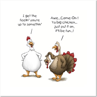 Funny Thanksgiving Big Chicken It’ll Be Fun Turkey Cartoon Posters and Art